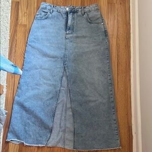 Pilcro Denim Maxi Skirt - Blue